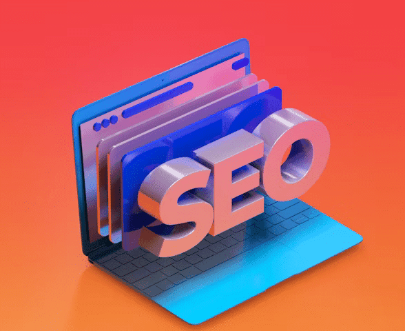 SEO sur un ordinateur, illustrant l’optimisation pour le référencement en ligne.