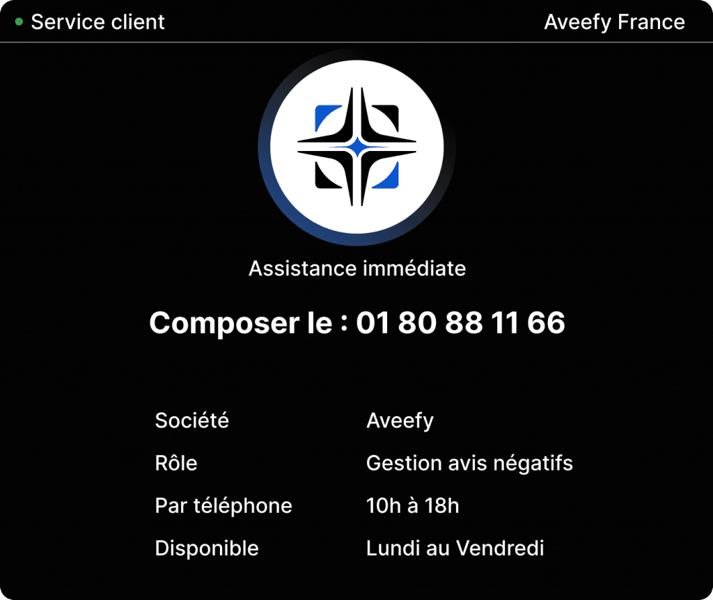 Contact Aveefy, agence e-réputation à paris, assistance suppression avis négatifs